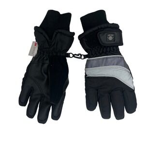 NICE CAPS Kids Child L XL Black Waterproof 3M‎ Thinsulate Snow Ski Gloves